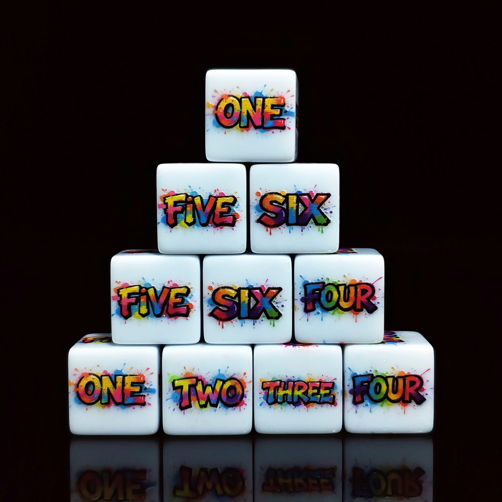 12 dados acrílicos blancos de  - Board Game English For Kids reseña y precio